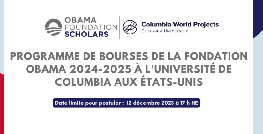 Bourses de la Fondation Obama 2024-2025 (États-Unis)