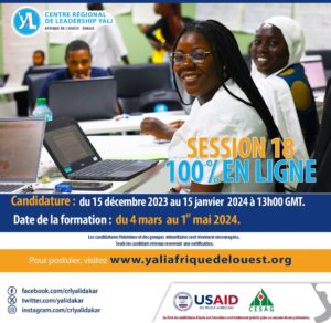 Yali Dakar : Appel à candidature session 18 en ligne